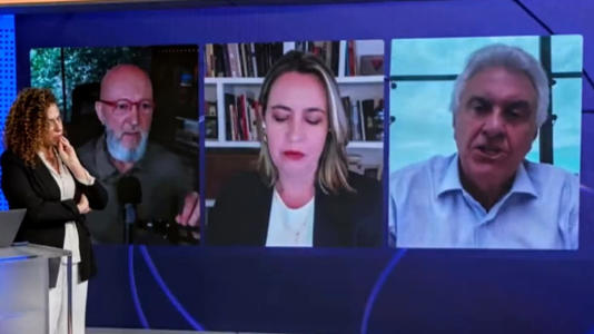 Caiado intimida jornalista ao vivo no UOL ao falar de seu apoio a Flávio Bolsonaro