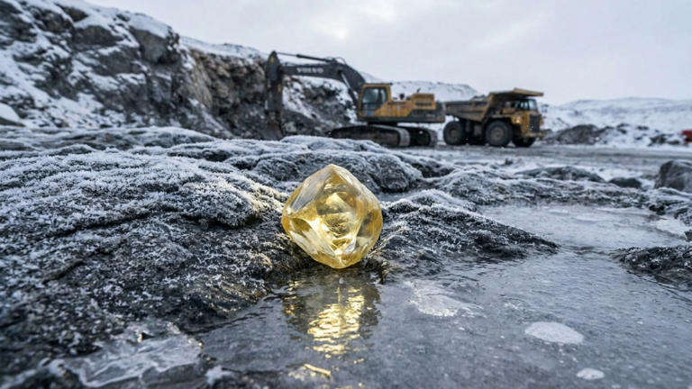 Escavaram 150 km abaixo do Círculo Polar Ártico e encontraram uma gema amarela com 158 quilates e mais de 2 bilhões de anos